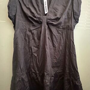 Steve Madden Black Tiered Sundress Plunge Neckline NWT XXL Minidress (b6)